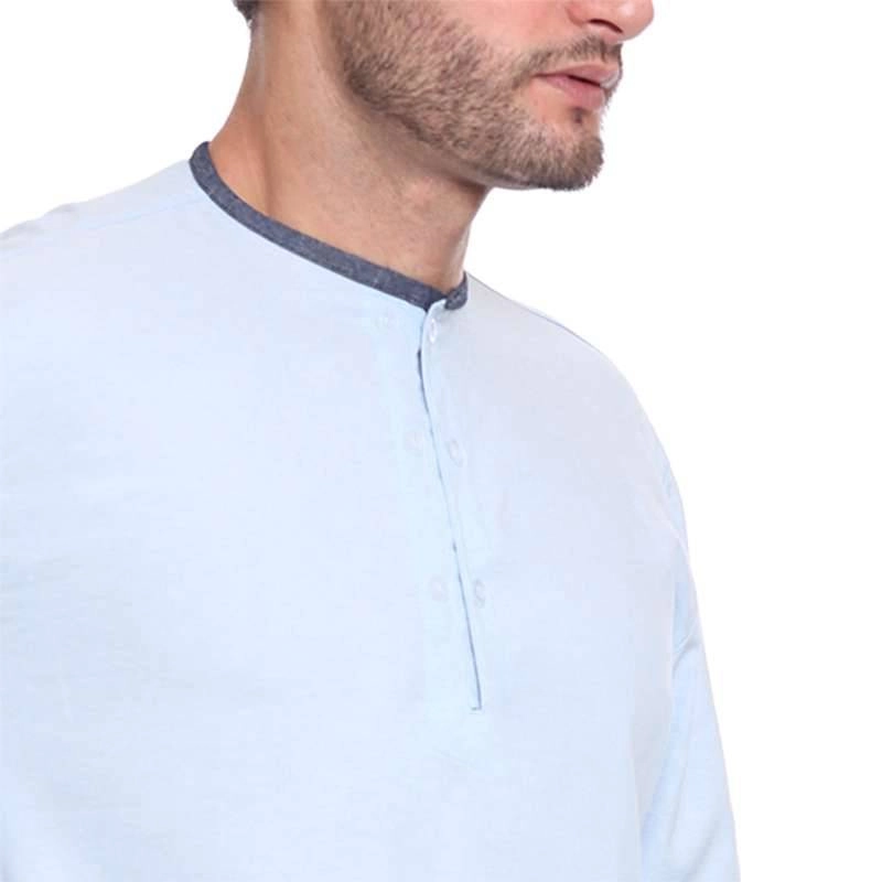 Product image 2nd Red - Baju Koko TP Kerah Oval Aksen Denim Light Blue 182105-S Light Blue