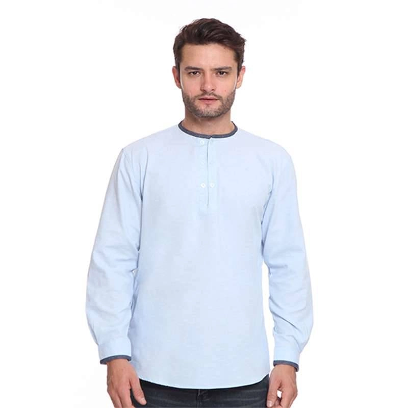 Product image 2nd Red - Baju Koko TP Kerah Oval Aksen Denim Light Blue 182105-S Light Blue