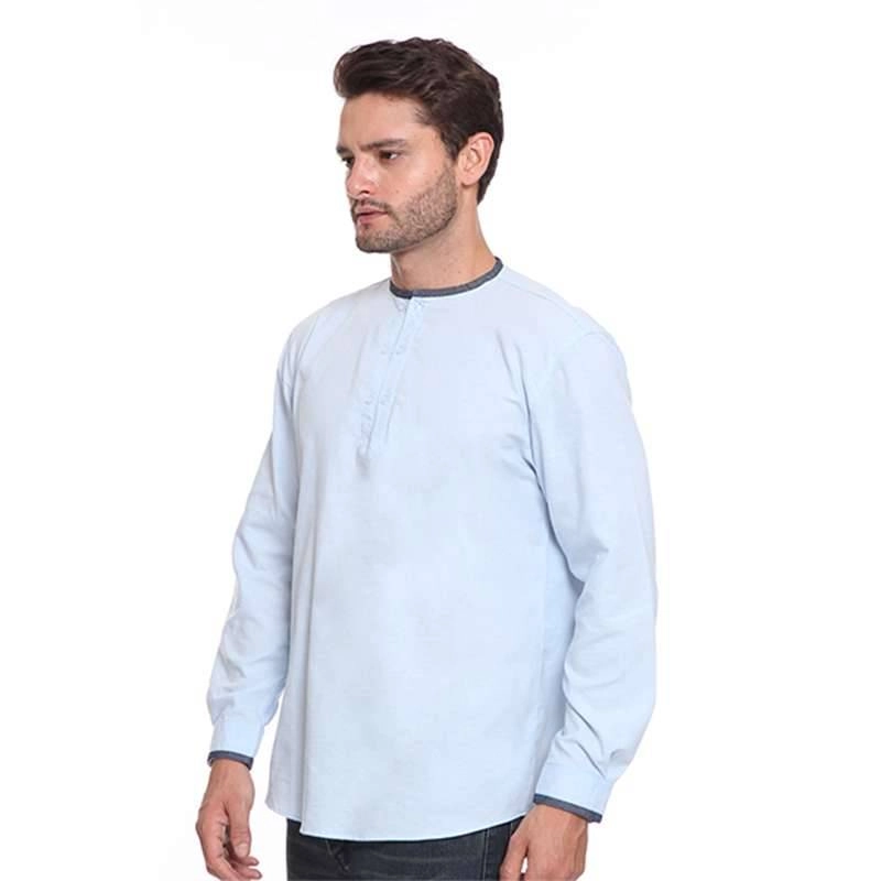 Product image 2nd Red - Baju Koko TP Kerah Oval Aksen Denim Light Blue 182105-S Light Blue