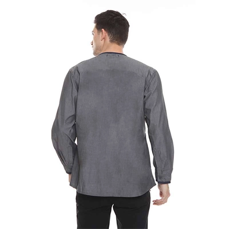 Product image 2nd Red - Baju Koko Premium Kerah Bulat Aksen Denim DK Grey 182101-S Dark Grey