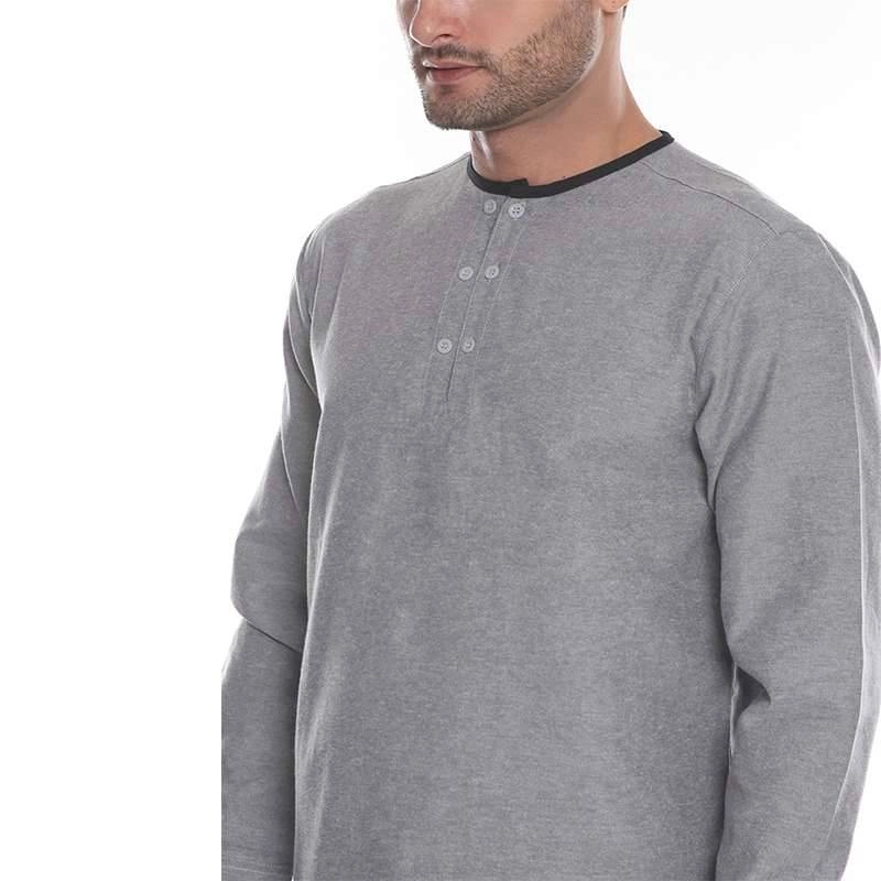 Product image 2nd Red - Men Koko Premium Krah Bulat Aksen Denim Grey 182102-S Grey
