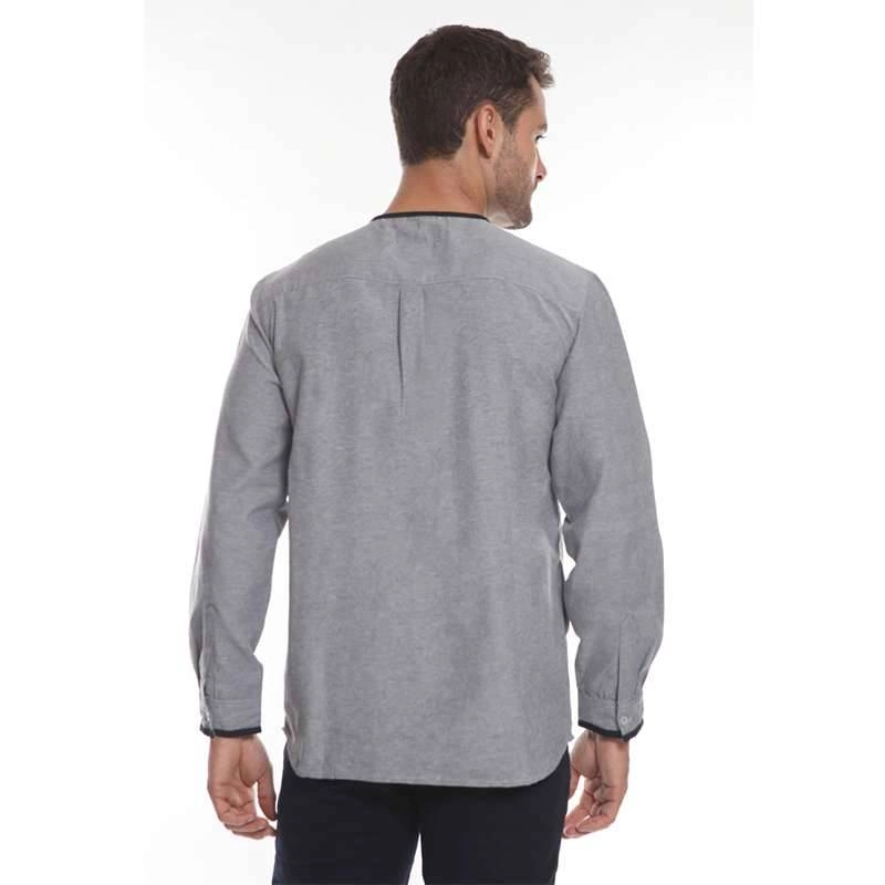 Product image 2nd Red - Men Koko Premium Krah Bulat Aksen Denim Grey 182102-S Grey