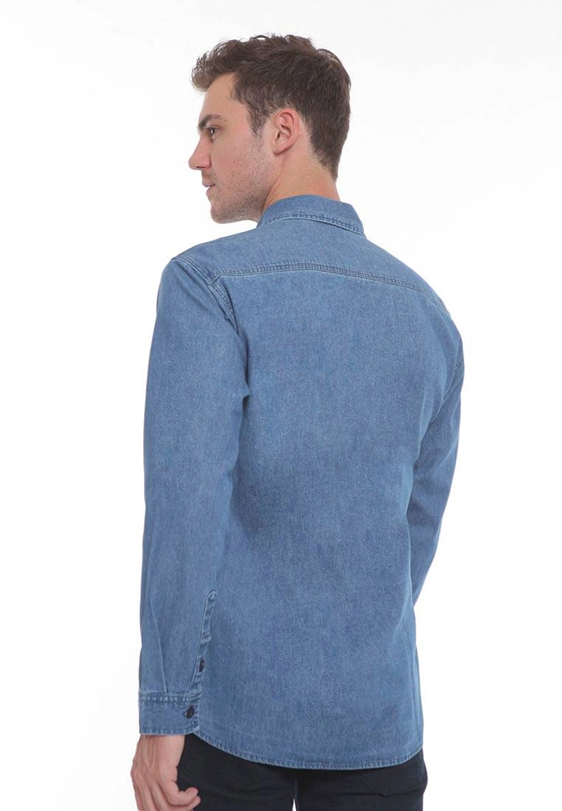 Product image 2nd RED - 2nd RED Kemeja Denim Retro Slim Fit LS 181936 M Light Blue