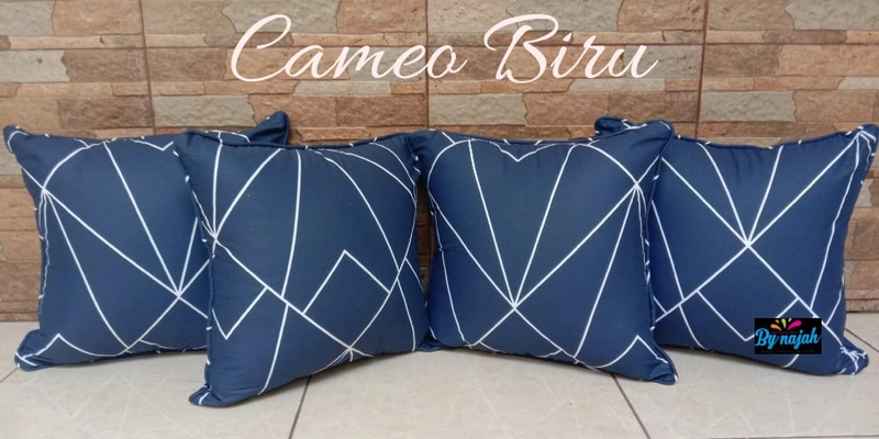 Product image By.Najah.Aef - Sarung Bantal Sofa(Sarung saja) Paket N: 4 sarung bantal Cameo biru 40 x 40 cm Biru