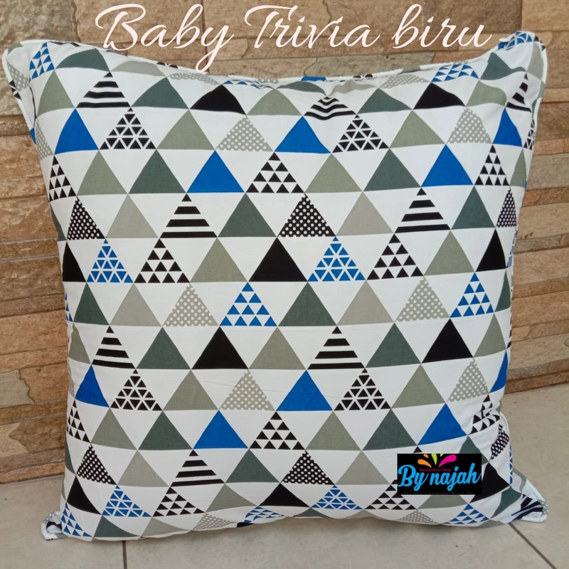 Product image By.Najah.Aef - Sarung Bantal Sofa(Sarung saja) Sarung bantal NBTB602/baby trivia 60 x 60 cm biru,putih