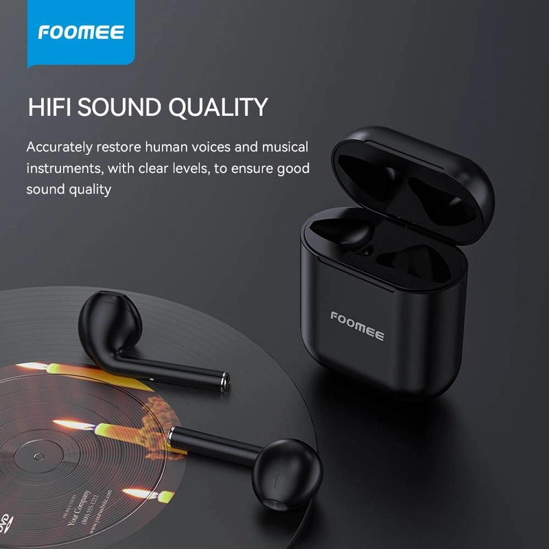 Product image Berkah Jaya Elektronik - Tws Earphones Foomee PA13 5 Hitam