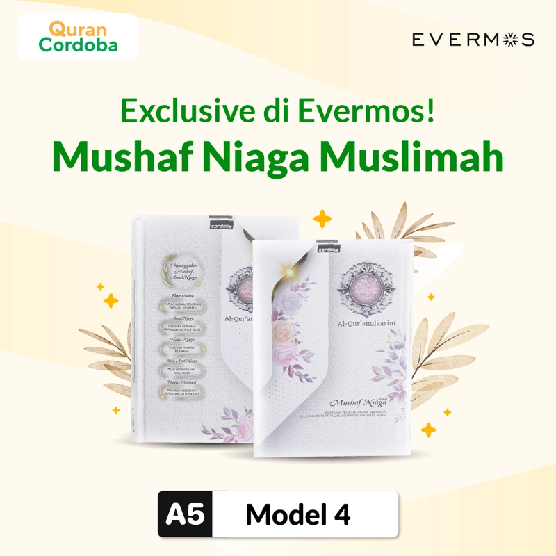 Product image Cordoba X- Al Quran Mushaf Niaga A5 Muslimah Gratis Hijab Ansania Bella Ultrasonik 110x110 cm Cover Putih