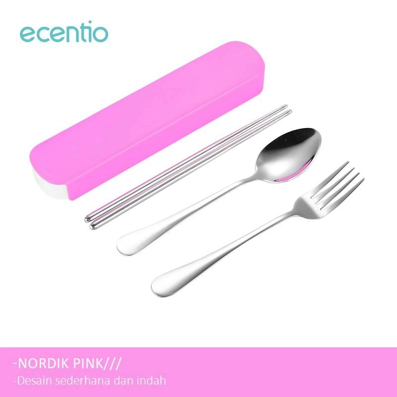 Product image Ecentio Stainless steel tableware 3PCS ST3E-0522 21.0*4.5*1 Pink