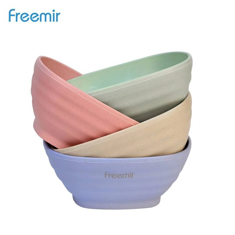 Product image freemir Wheat stripe square bowl set 4PCS 14cm WB4F- 8601  14 x 14 x 5.7 cm  Mix
