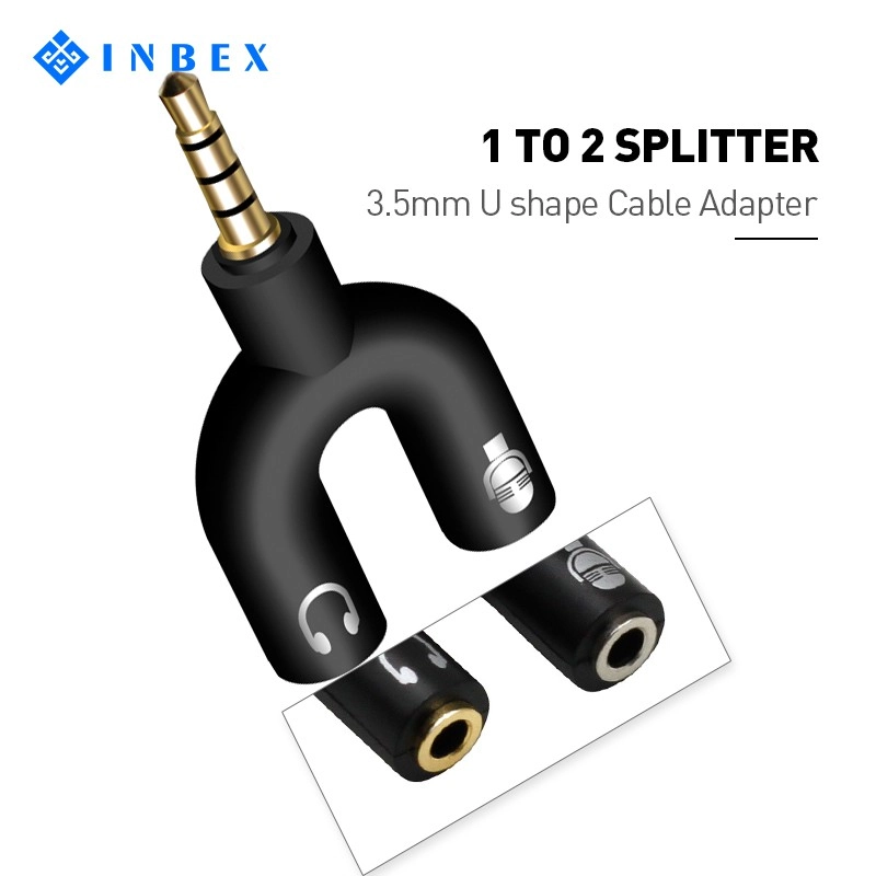 Product image INBEX Two-in-one headset microphone converter 3.5mm one size black