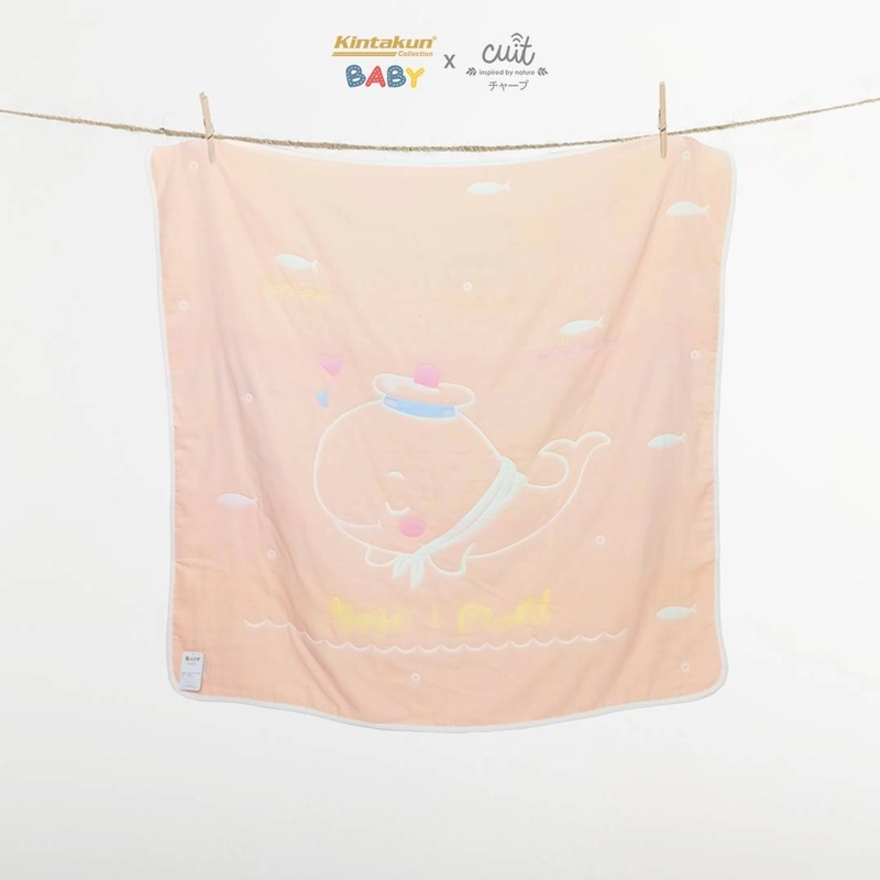 Product image Kintakun - Bamboo Fiber Baby Blanket 110x110 Cm Whale