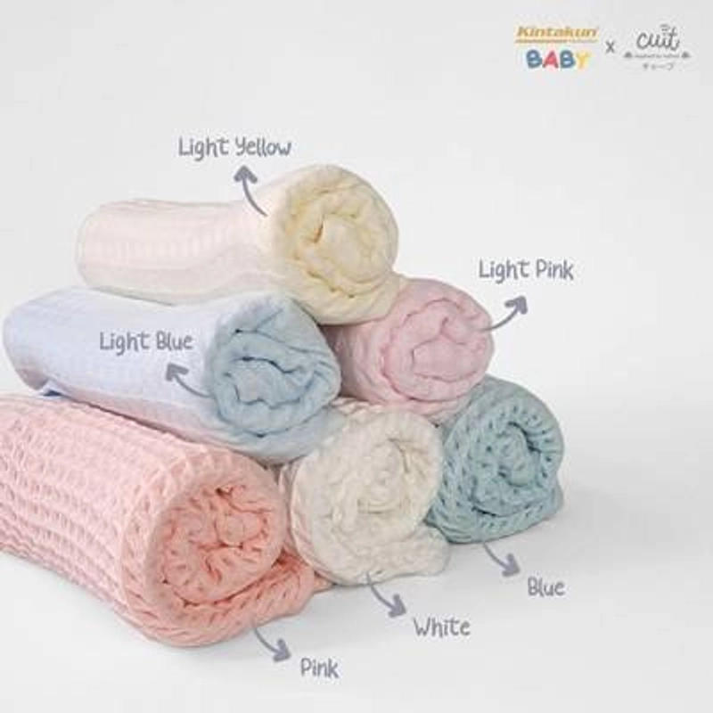 Product image Kintakun - Cotton Baby Towel Plaid Super Soft 33x72 Pink 