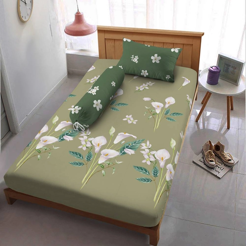Product image Kintakun - Sprei Dluxe Dahayu Bunga Microtex Hijau 120 x 200 Single Flat