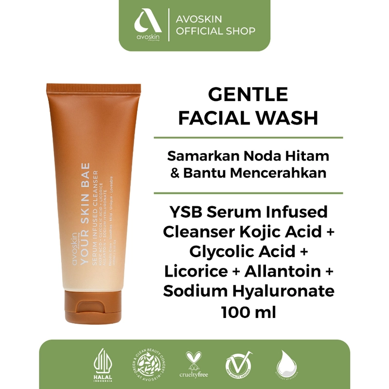 Product image AVOSKIN OFFICIAL - B2B YSB Serum Infused Cleanser Kojic Acid + Glycolic Acid + Licorice + Allantoin + Sodium Hyaluronate 100 ml Serum