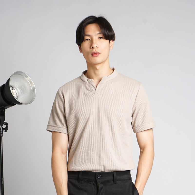 Product image NAWLA - Kaos Waffle V Neck Lengan Pendek S Denim