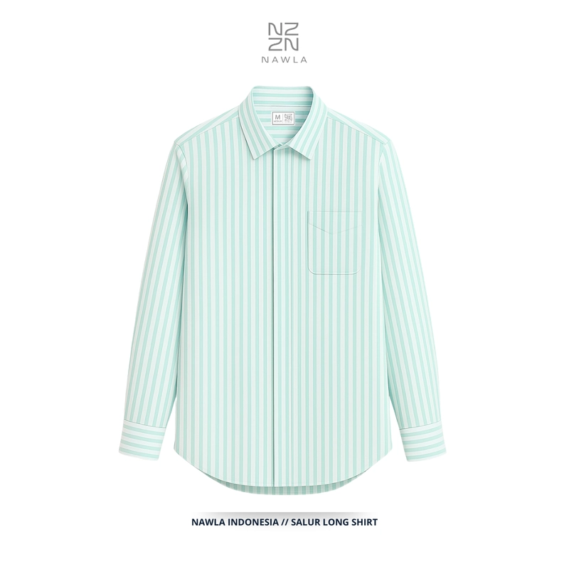 Product image NAWLA - Kemeja Salur Lengan Panjang S Mustard
