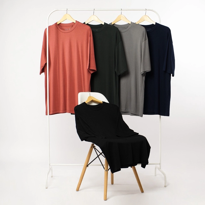 Product image Aadeem - Kaos Oversize Bambuin - Kaos Polos Oversize Lembut Adem XXL Maroon