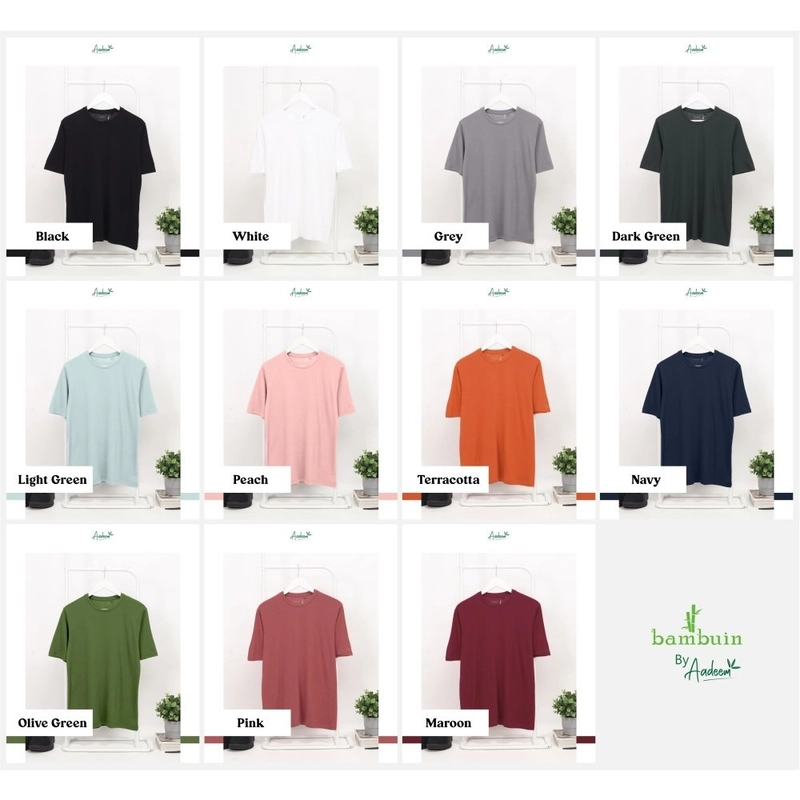 Product image Aadeem - Comfy Basic Tshirt Short Sleeve Bambuin - Kaos Polos Pria Lengan Pendek Katun Bambu 24s S Black