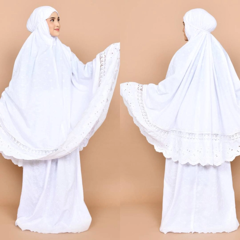 Product image Al Kahf - Mukena Katun Paris Premium Renda Salwa All Size MKP103