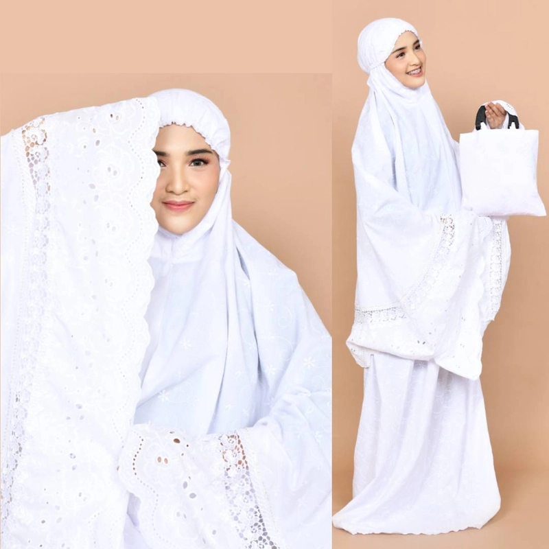 Product image Al Kahf - Mukena Katun Paris Premium Renda Salwa All Size MKP103