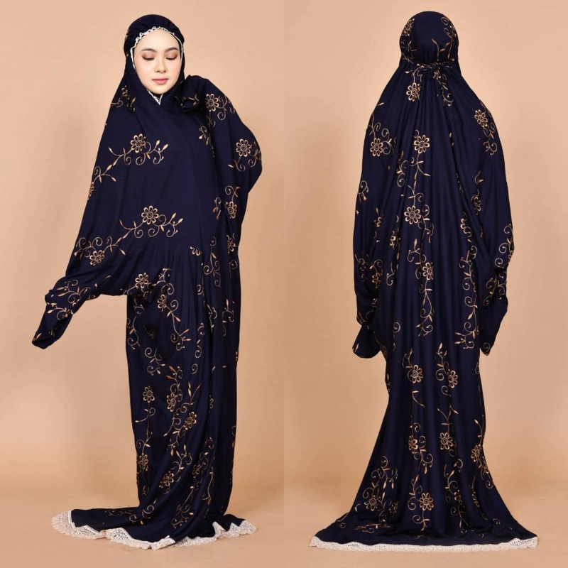 Al Kahf - Mukena Terusan Gracella Motif Bordir Teratai All Size MTG101