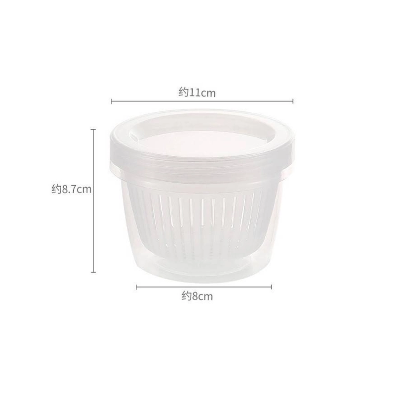 Product image Adda Home - Toples Bulat Transparan 2 Lapis Penyimpanan Bawang Jahe Cabe Serbaguna 11x8.7x8cm Bening