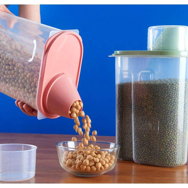 Product image Adda Home - Kontainer Toples Tempat Penyimpanan Makanan Beras Speghetti Termasuk Gelas Takar 2.5L Pink