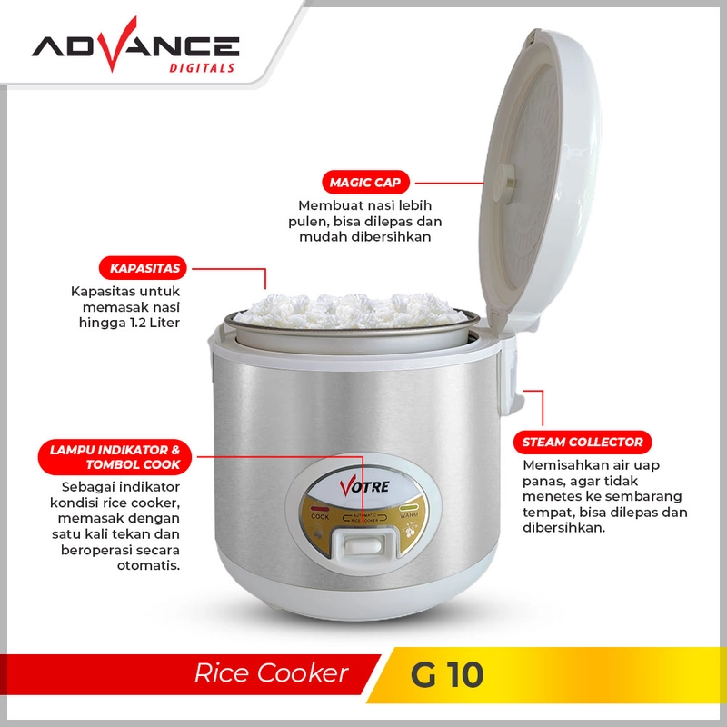 Product image Advance Digitals Indonesia - Rice Cooker G-10 Penanank Nasi 1 Element - Default