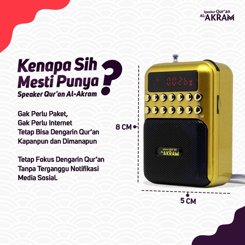 Product image Al Akram Tangerang - Audio Quran Al-Akram Mini Speaker Emas