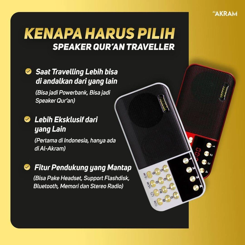 Product image Al Akram Tangerang - Speaker Qur'an Al Akram Traveller Power Bank Putih All Size
