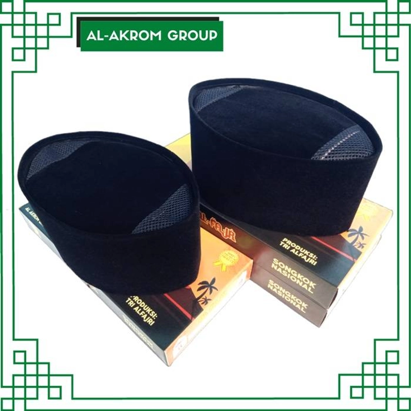 Product image Al Akrom Group - Peci Hitam Polos AC 10 Size 3