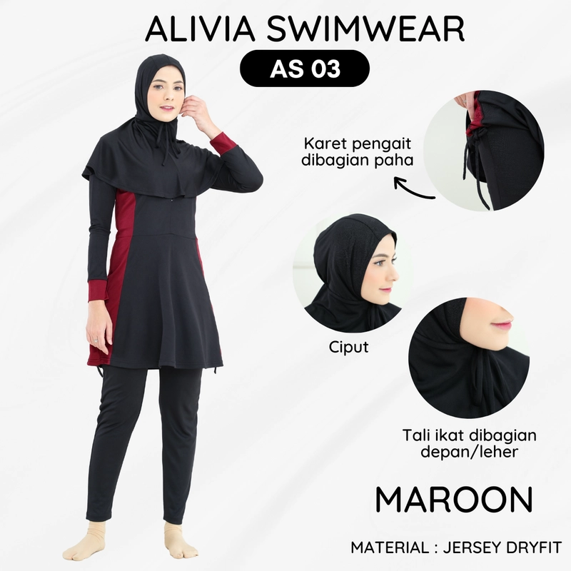 Product image Alivia House - BAJU RENANG ALIVIA AS03 M MAROON