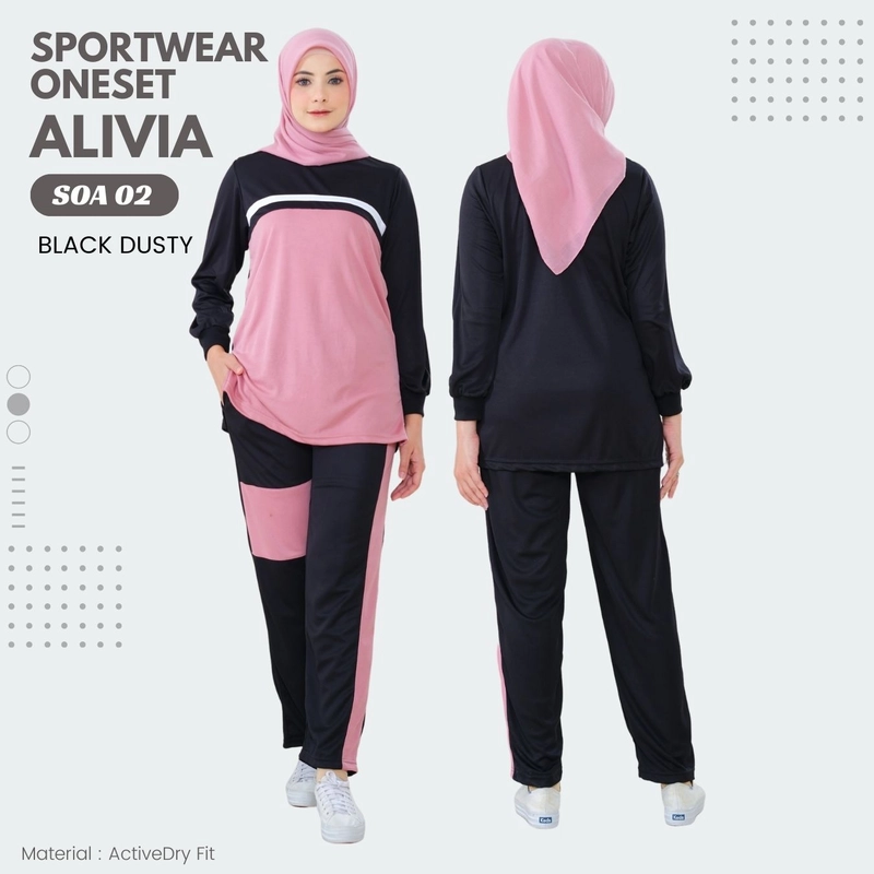 Product image Alivia House - BAJU OLAHRAGA ONESET ALIVIA SOA02 M Black Dusty