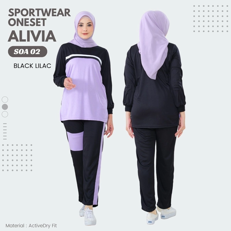 Product image Alivia House - BAJU OLAHRAGA ONESET ALIVIA SOA02 M Black Lilac