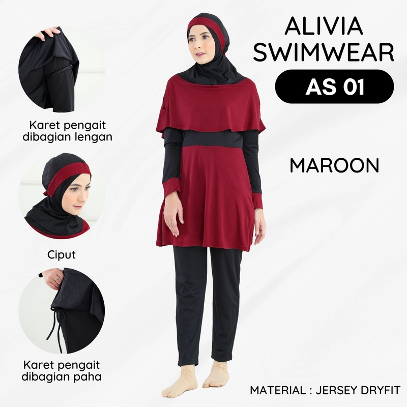 Product image Alivia House - BAJU RENANG ALIVIA AS01 XXS MAROON