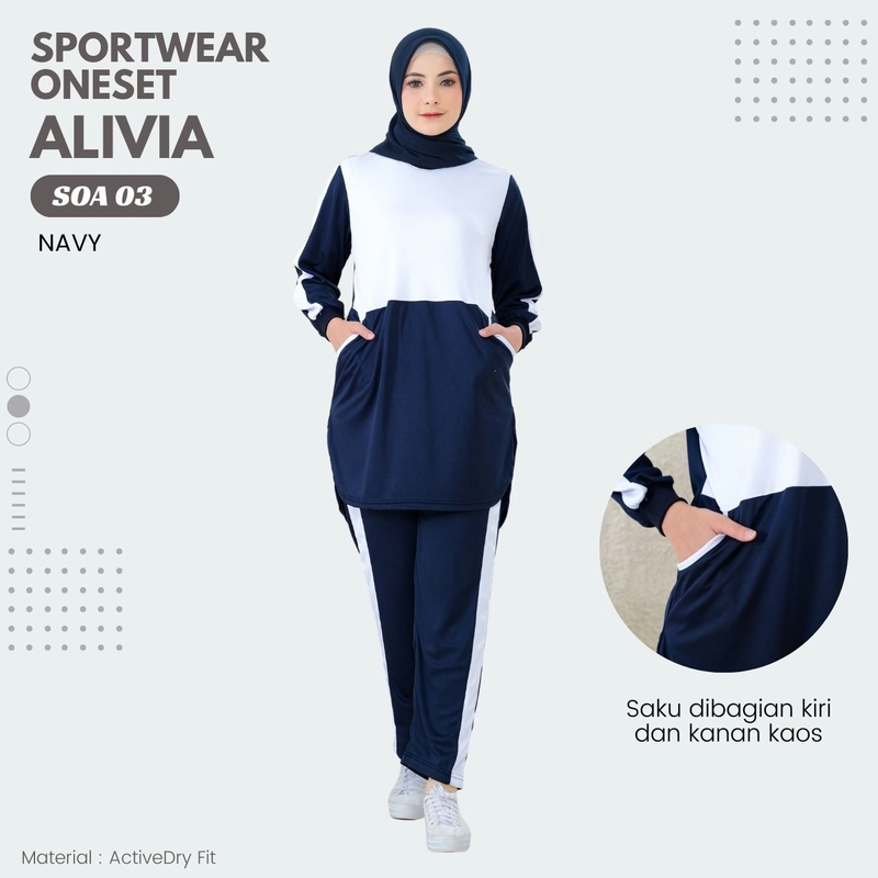 Product image Alivia House - BAJU OLAHRAGA ONESET ALIVIA SOA03 M Navy