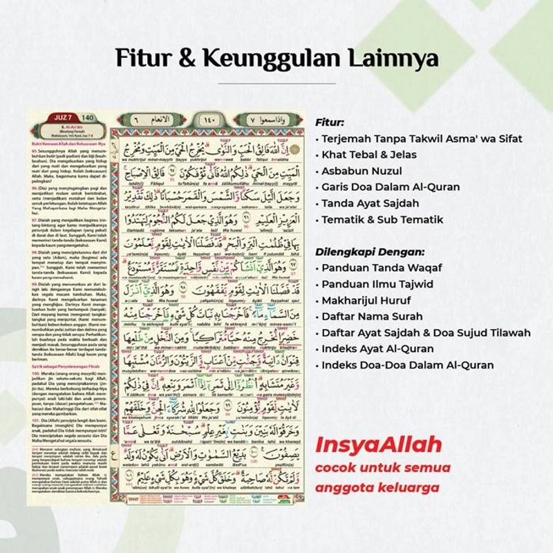 Product image Al Fatih Quran - QURAN AL AZIIM A4 LATIN PERKATA TEBAL & MUDAH BACA A4 HITAM