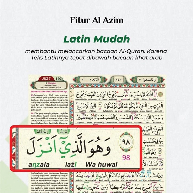 Product image Al Fatih Quran - QURAN AL AZIIM A4 LATIN PERKATA TEBAL & MUDAH BACA A4 HITAM