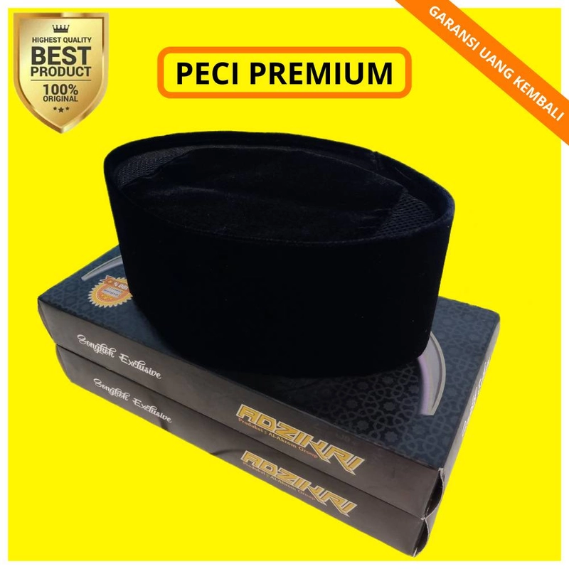 Product image Al Akrom Group - Peci Hitam Polos AC PREMIUM 4 Hitam