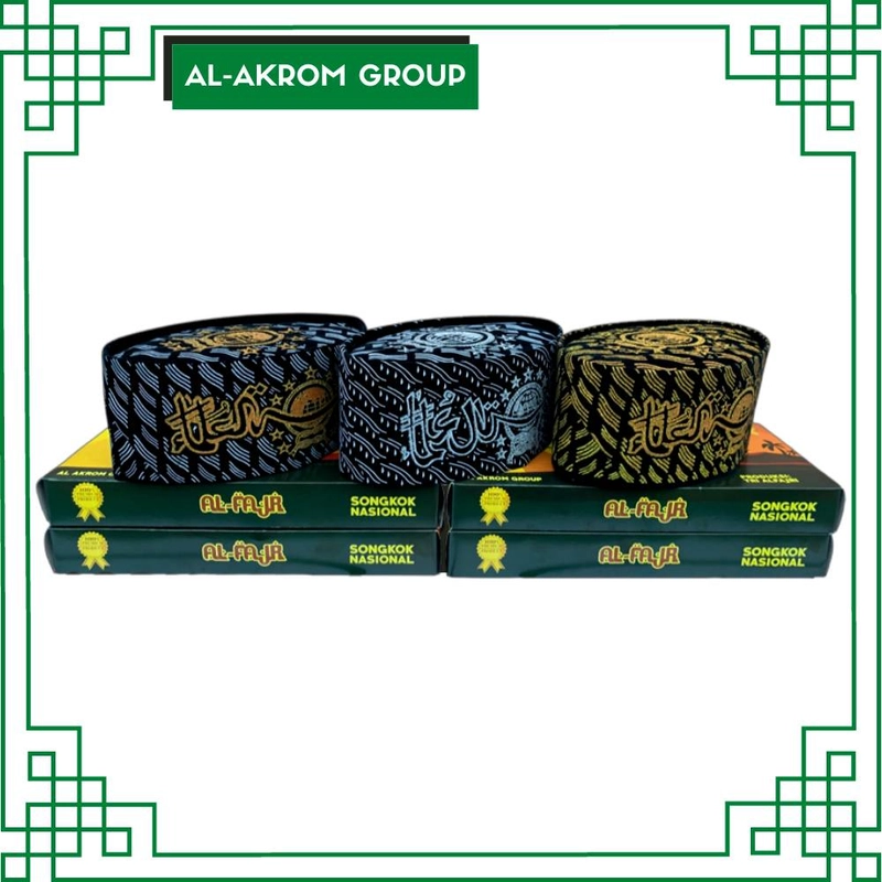 Product image Al Akrom Group - Peci Hitam NU Lukis Silver 3 Silver