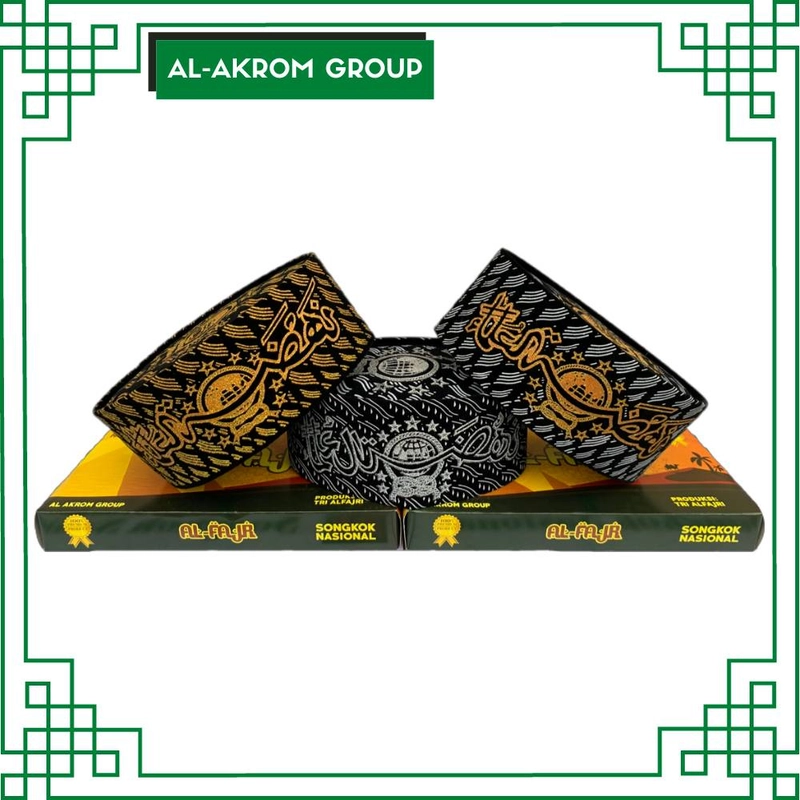 Product image Al Akrom Group - Peci Hitam NU Lukis Silver 3 Silver