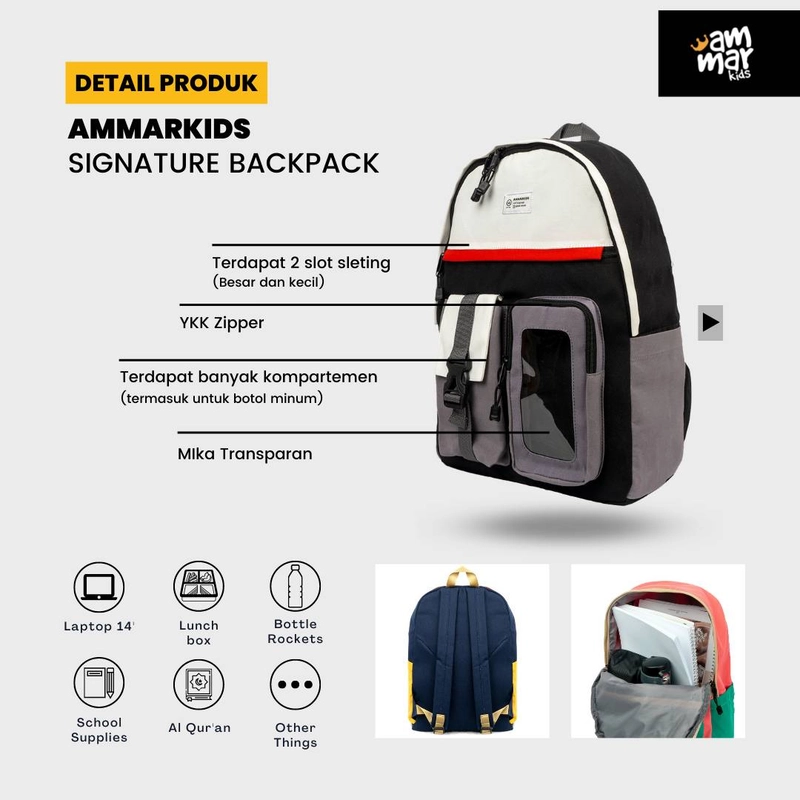 Product image Ammar Kids - Signature Backpack Pink Green BBS3 300 G Pink Green