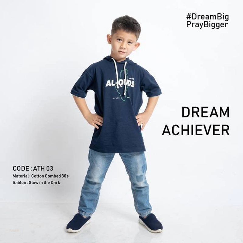 Product image Ammar Kids - T-Shirt Hoodie ATH03 S Biru Dongker