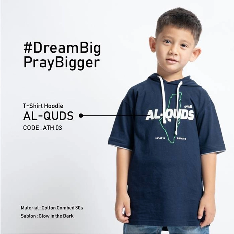 Product image Ammar Kids - T-Shirt Hoodie ATH03 S Biru Dongker