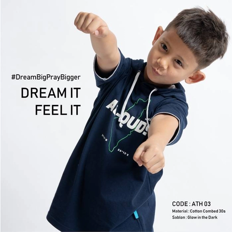 Product image Ammar Kids - T-Shirt Hoodie ATH03 S Biru Dongker