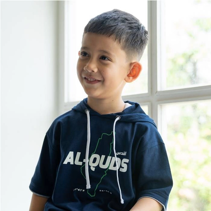 Product image Ammar Kids - T-Shirt Hoodie ATH03 S Biru Dongker