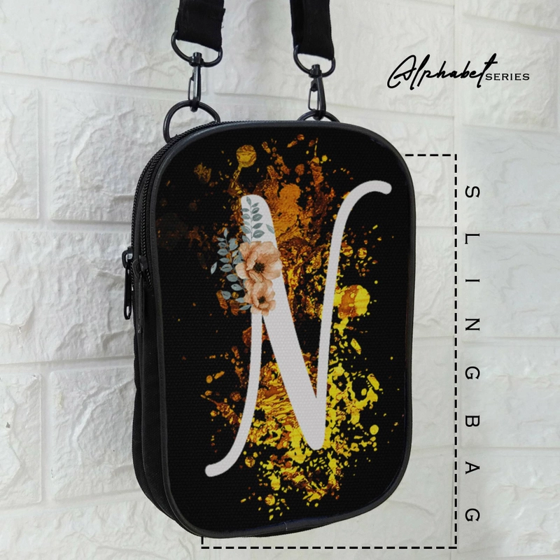 Product image Dewani - Slingbag Huruf N Tas Selempang Kecil Seri Alphabet 20 X 14 X 3cm Hitam