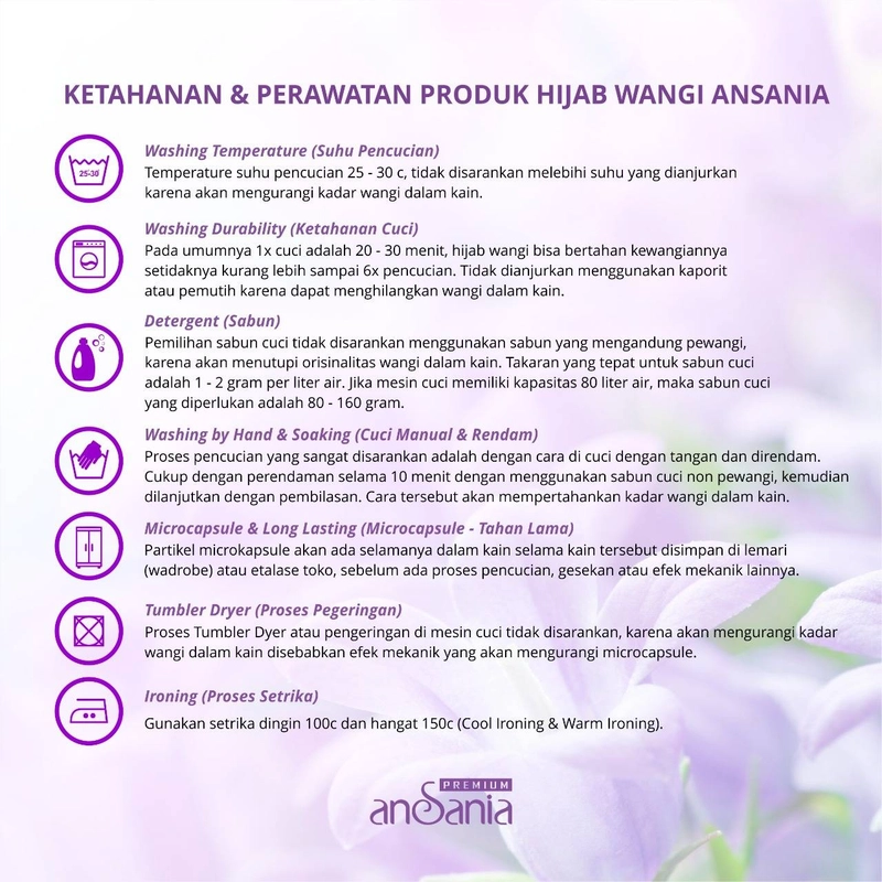 Product image Ansania - Kerudung Hijab Wangi Ansania Premium Saudia Sonic / Laser Cut P= 110cm, L= 110cm, Tolerance ±1.5% Maroon