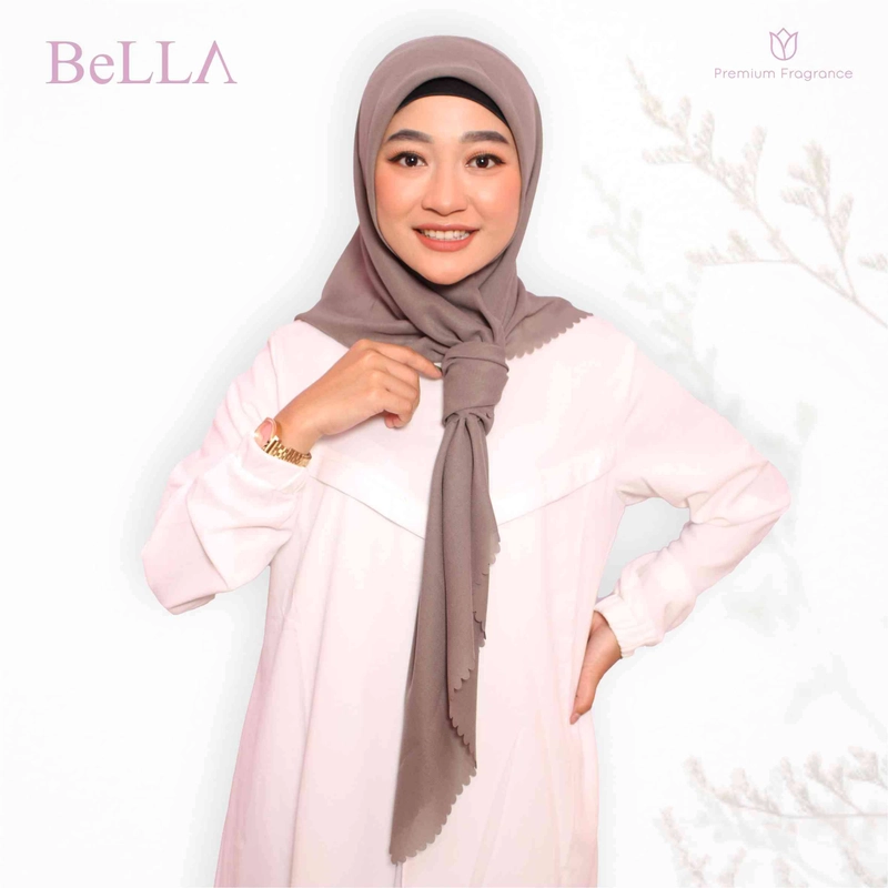 Product image Ansania - Kerudung Hijab Wangi Ansania Premium Bella Sonic / Laser Cut P= 110cm, L= 110cm, Tolerance 1.5% Dark Grey
