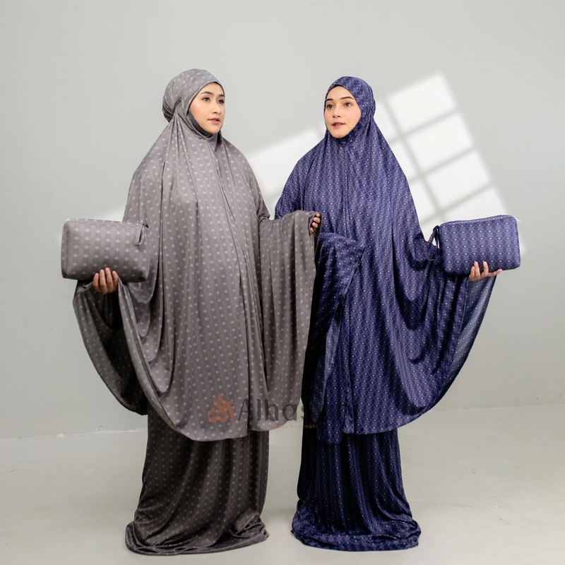 Product image Alhasani Official Store - Mukena Jersey Airy Motif Jumbo Dagu Tertutup Veyra Jumbo White